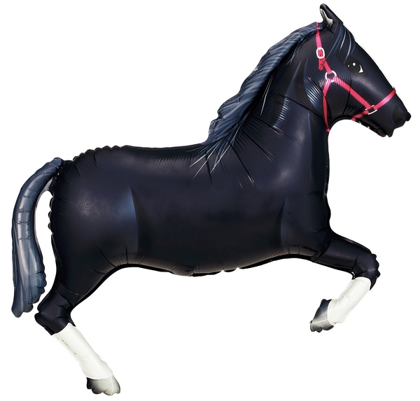 FOIL SUPER SHAPE BALLOON - HORSE BLACK