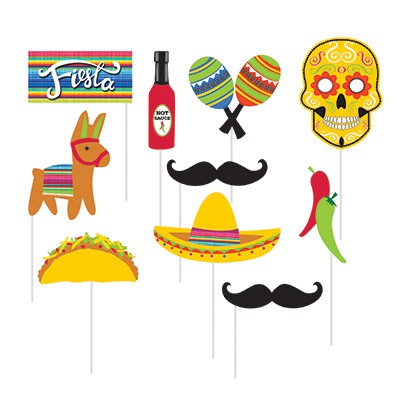 SELFIE PHOTO BOOTH PROPS - MEXICAN SERAPE PACK OF 10
