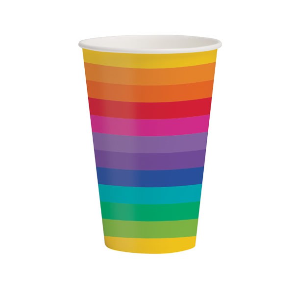RAINBOW PAPER CUPS - PACK OF 8