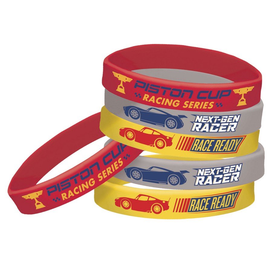 CARS 3 - PARTY FAVOURS - RUBBER BRACELETS PACK OF 6