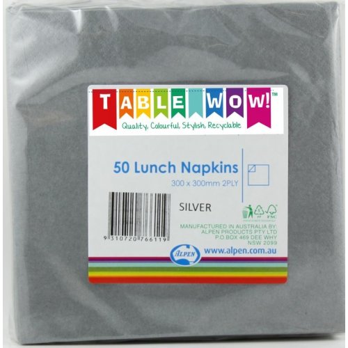 NAPKINS - SILVER LUNCH BULK PACK OF 300