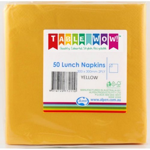 NAPKINS - YELLOW LUNCH BULK PACK OF 300