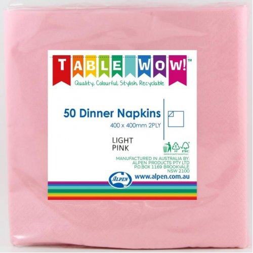 NAPKINS - PALE PINK DINNER BULK PACK OF 300