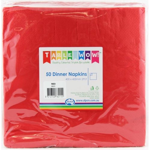 NAPKINS - RED DINNER BULK PACK OF 300