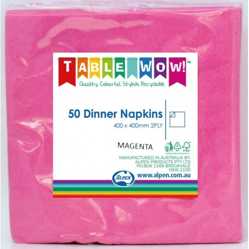 NAPKINS - MAGENTA DINNER BULK PACK OF 300