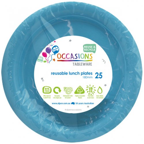DISPOSABLE ENTREE / SNACK PLATE - PALE BLUE BULK PACK OF 100