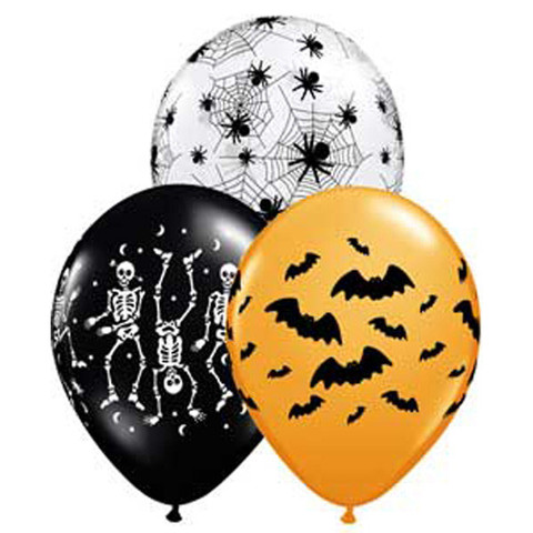 BALLOONS LATEX - SPOOKY ASSORTMENT PACK OF 50