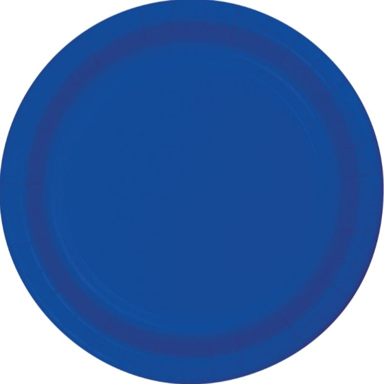 DISPOSABLE ENTREE/SNACK PAPER PLATE - COBALT BLUE PACK OF 24