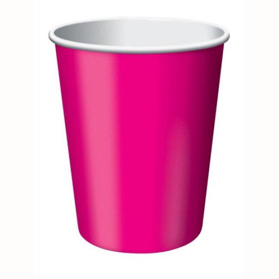 DISPOSABLE CUPS PAPER - MAGENTA 266ML - PACK OF 24