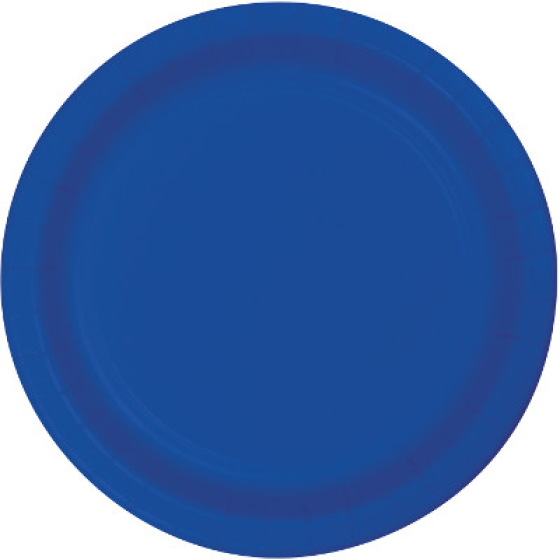 DISPOSABLE DINNER BANQUET SIZE PAPER PLATE - COBALT BLUE PACK 24