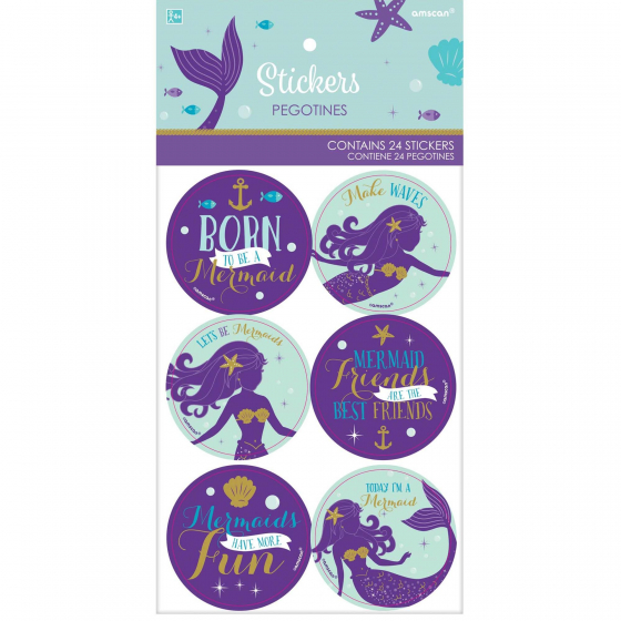 PARTY FAVOURS - MERMAID STICKERS PACK 24