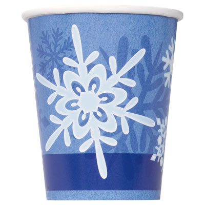 WINTER SNOWFLAKE CUPS - PACK OF 8