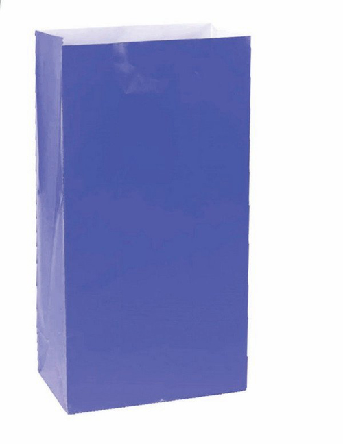 PAPER LOOT BAGS - BRIGHT ROYAL BLUE - PACK OF 12