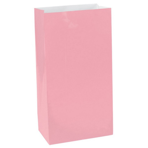 PAPER LOOT BAGS - NEW SOFT PINK - PACK OF 12