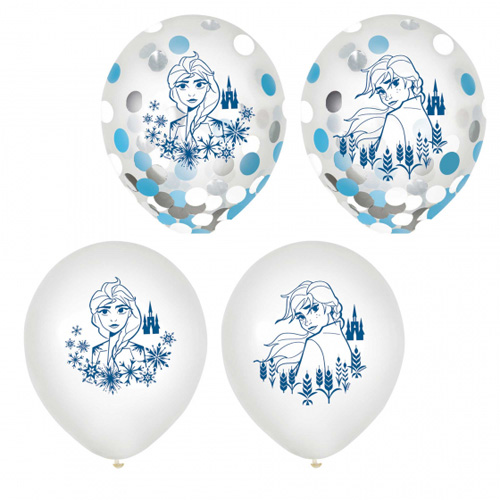 BALLOONS LATEX - DISNEY FROZEN 2 CONFETTI FILLED PACK OF 6