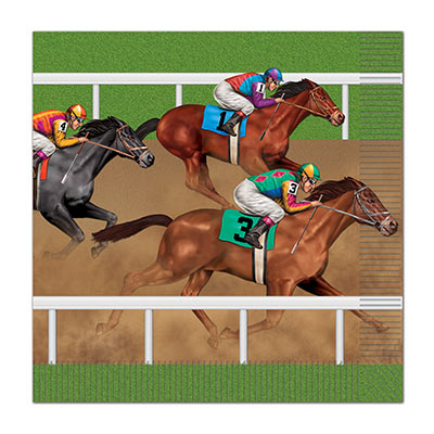 MELBOURNE CUP HORSE RACING LUNCHEON NAPKINS - PACK OF 16