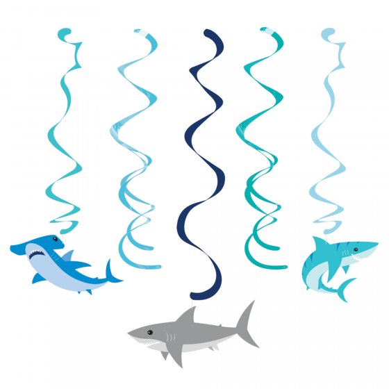 SHARK PARTY DIZZY DANGLERS - PACK OF 5