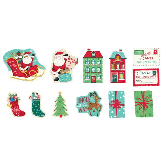 CHRISTMAS NORTH POLE CUT OUT SIGNS - PACK OF 12