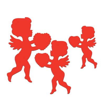 VALENTINES DAY CUPID CUT OUTS - PACK OF 6