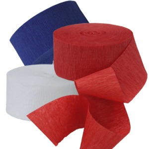 STREAMERS - CREPE IN RED, WHITE AND BLUE
