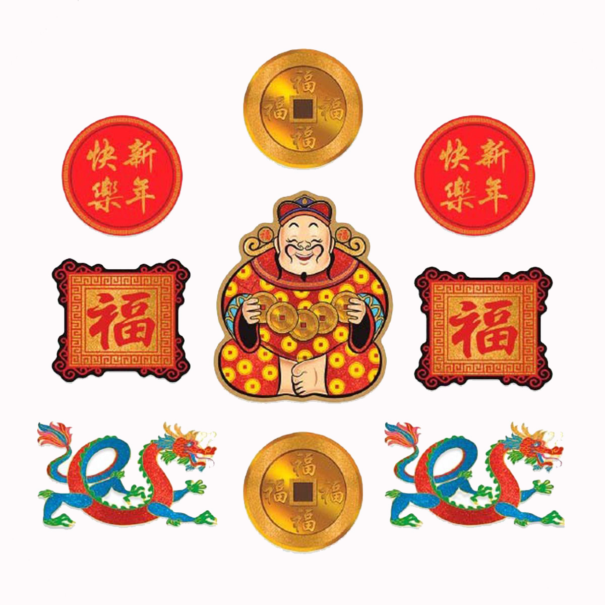 CHINESE NEW YEAR CUT OUTS - PACK OF 9