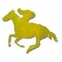 FOILBOARD GOLD HORSE & JOCKEY LARGE CUT OUTS - PACK OF 12