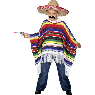 MEXICAN PONCO FANCY DRESS PONCHO FOR KIDS - ONE SIZE FITS ALL