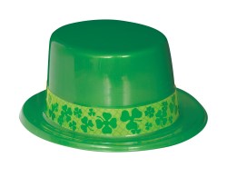 ST PATRICK\'S DAY TOP HAT WITH SHAMROCK BAND - BULK PACK OF 25