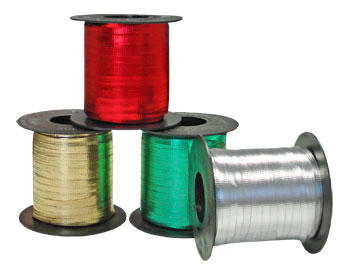 CURLING RIBBON ROLLS - METALLIC IN A VARIETY OF COLOURS