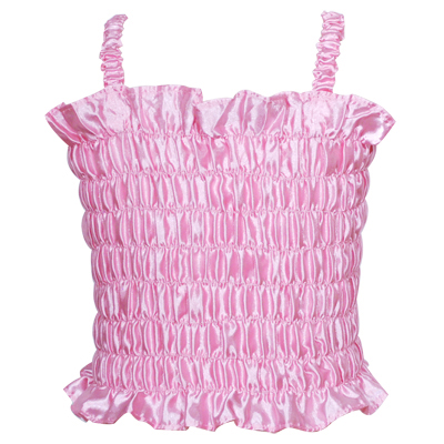 DELUXE GIRLS SHIRRED BODICE TOP - SOFT PINK 2-4 YEARS