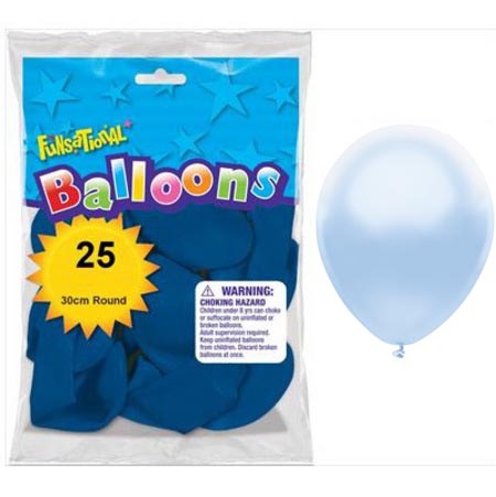 BALLOONS LATEX - FUNSATIONAL PEARL BABY BLUE PACK OF 25