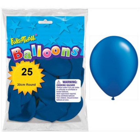 BALLOONS LATEX - FUNSATIONAL PEARL SAPPHIRE BLUE PACK OF 25
