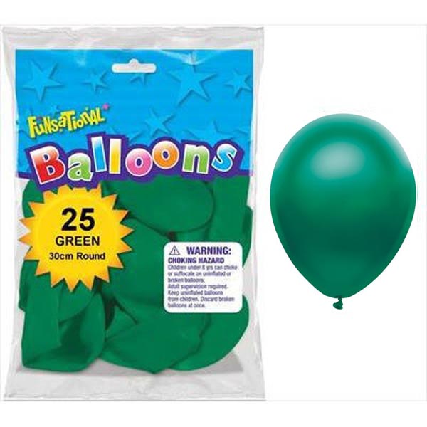 BALLOONS LATEX - FUNSATIONAL PEARL GREEN PACK OF 25
