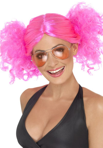 1980'S BRIGHT PINK BUNCHES WIG