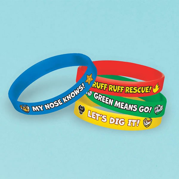 PAW PATROL PARTY FAVOURS - RUBBER BRACELETS PACK OF 4