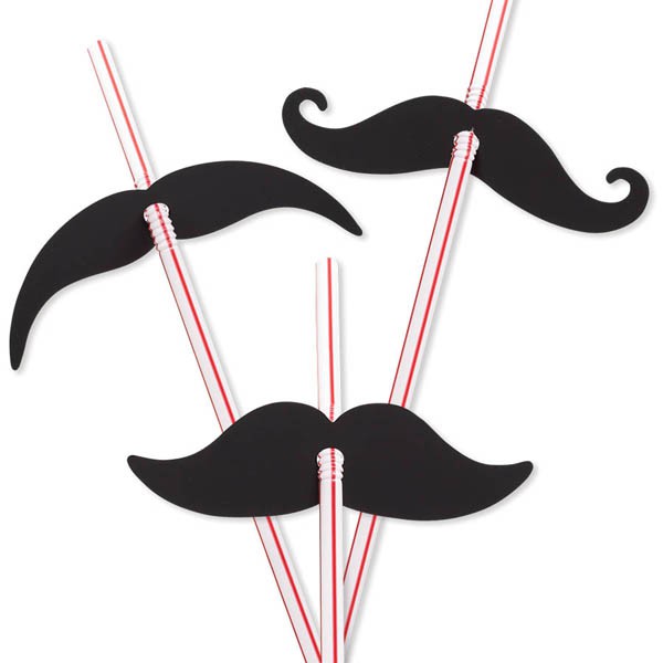 MOUSTACHE STRAWS PACK OF 12