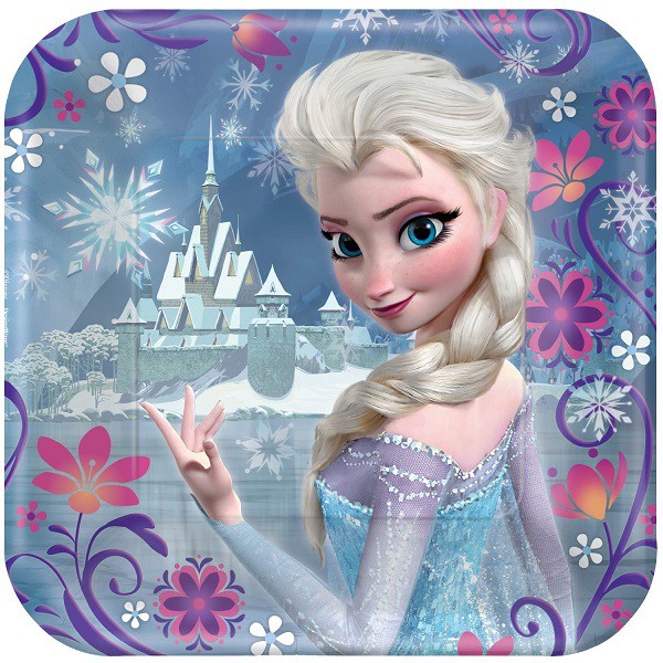 DISNEY FROZEN SQUARE COCKTAIL PLATES - PACK OF 8