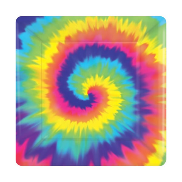 TYE DYED DINNER PLATES - PACK OF 8