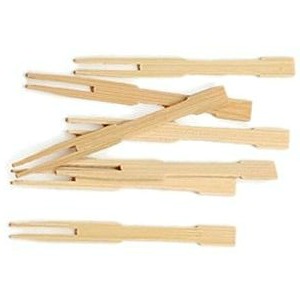 NATURAL BAMBOO COCKTAIL FORKS 9CM - CARTON OF 1000