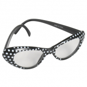 1960\'S GLASSES BLACK WITH WHITE SPOTS