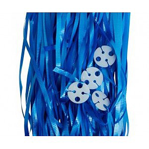 RIBBONS PRE-CUT METALLIC BLUE PK 25 WITH CLIPS