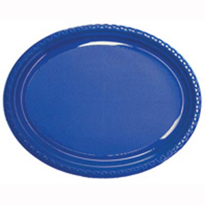 DISPOSABLE OVAL PLATES BLUE - PACK OF 25