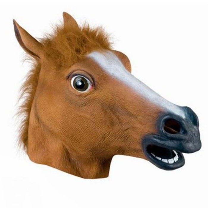 MASK - FULL LATEX BROWN HORSE HEAD