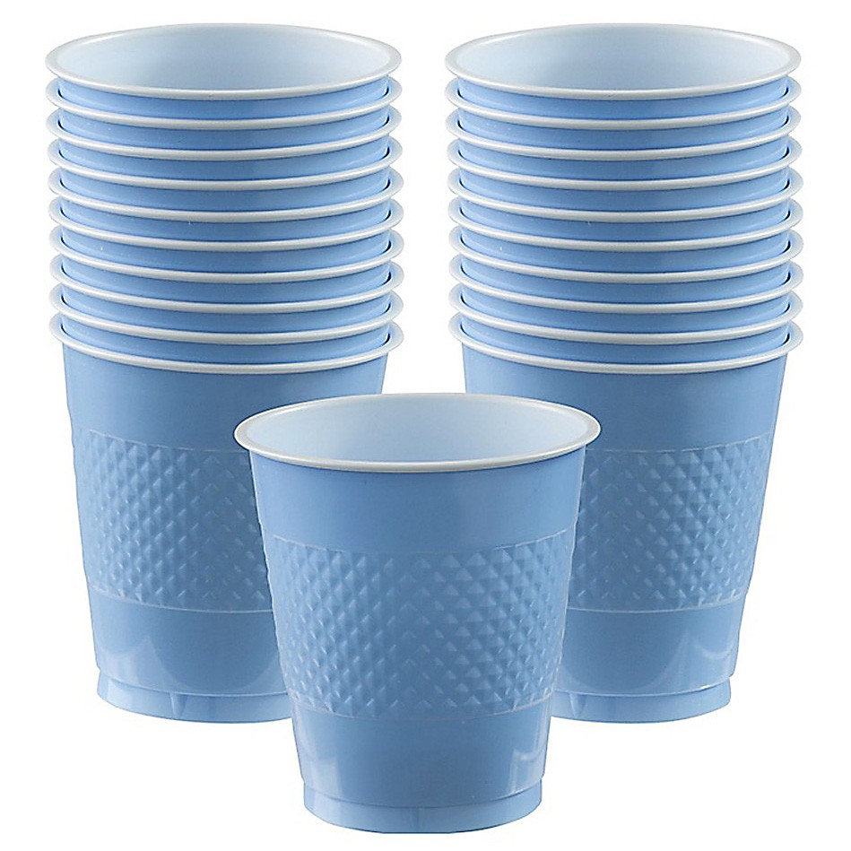 DISPOSABLE CUPS TWO TONE PASTEL BLUE - PACK OF 20