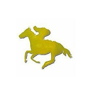FOILBOARD GOLD HORSE & JOCKEY SMALL CUT OUTS - PACK OF 12