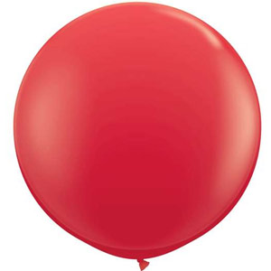 BALLOONS LATEX - STANDARD RED 3' ROUND - PACK OF 2