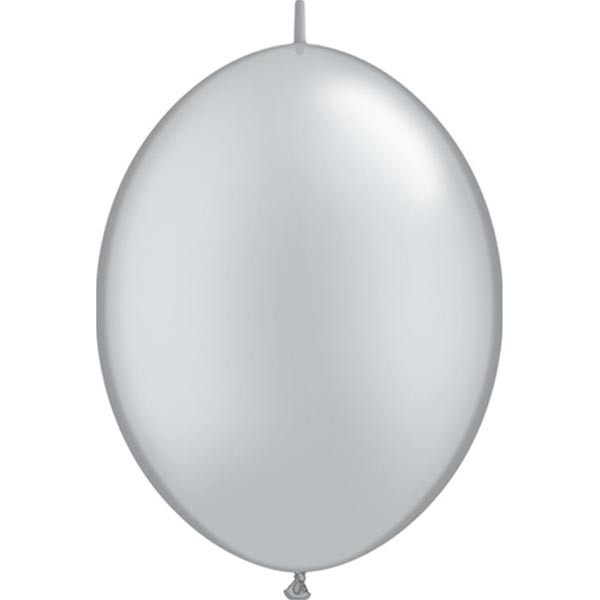 BALLOONS LATEX - QUICK LINK PEARL SILVER PACK OF 50