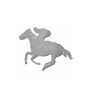 FOILBOARD SILVER HORSE & JOCKEY SMALL CUT OUTS - PACK OF 12