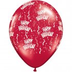 BALLOONS LATEX - BIRTHDAY RUBY RED PACK 25