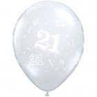 BALLOONS LATEX - 21ST BIRTHDAY DIAMOND CLEAR PACK 25